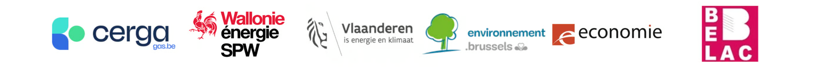 Cergga, Wallonie énergie SPW, Vlaanderen energie en klimaat, environnement Brussels, économie, BELAC