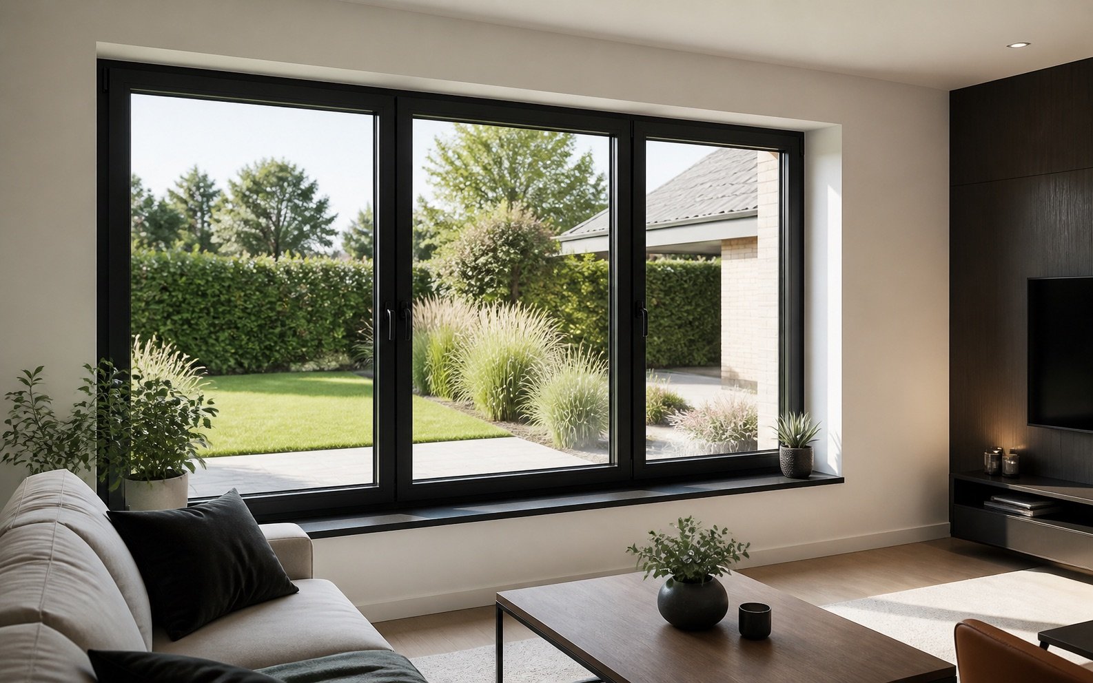 Châssis modernes dans une maison rénovée